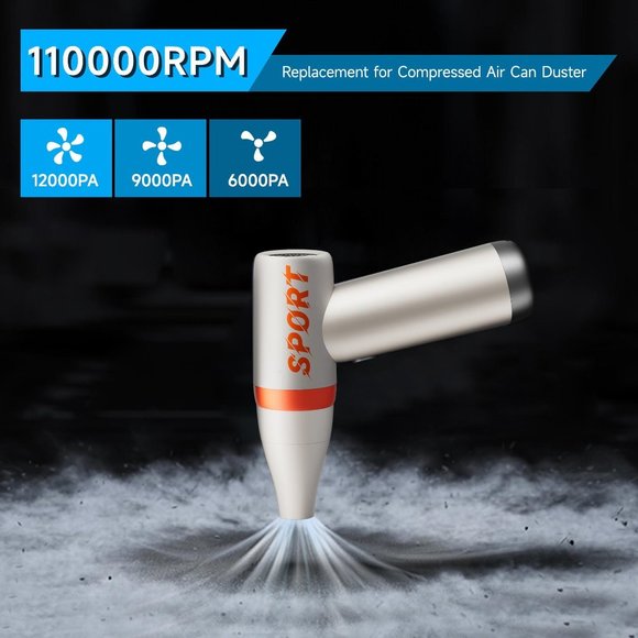 Electric Air Duster for Camera Lenses,Keyboard Cleaning Duster -110000RPM 1 Set - Picture 8 of 9